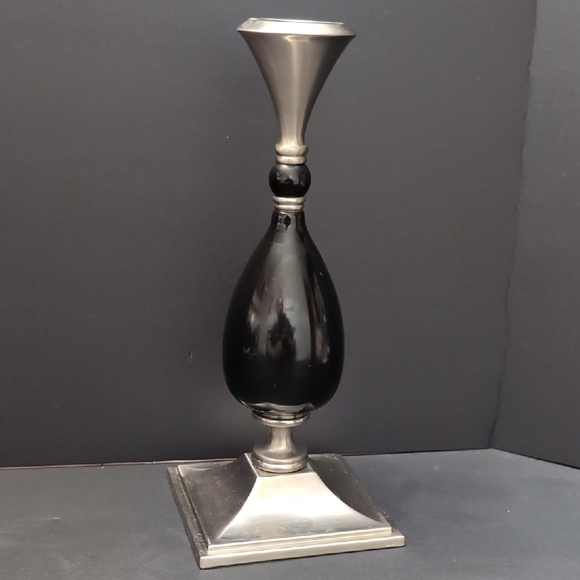 Vintage Partylite Elegant Black and Silver Candle Holder. - Picture 1 of 8